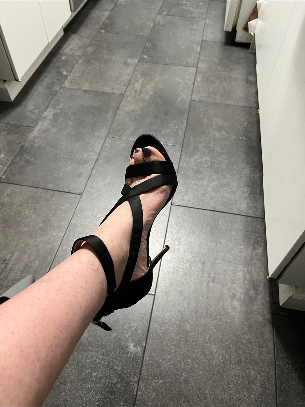 Vince Camuto Black Strappy Stiletto Sandals